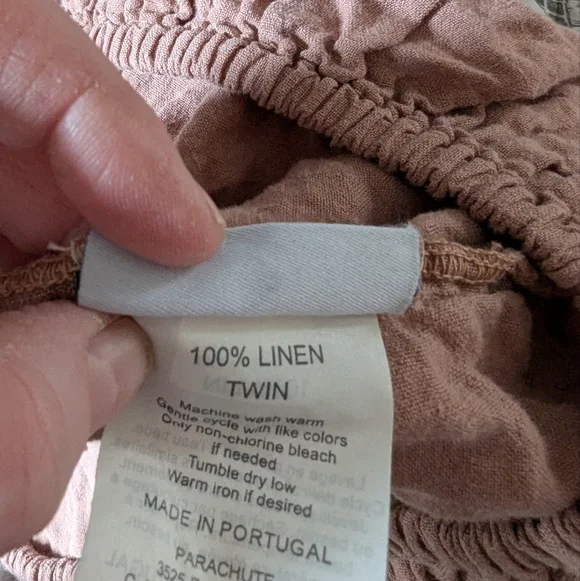 parachute twin fitted sheet linen pink - Picture 3 of 4